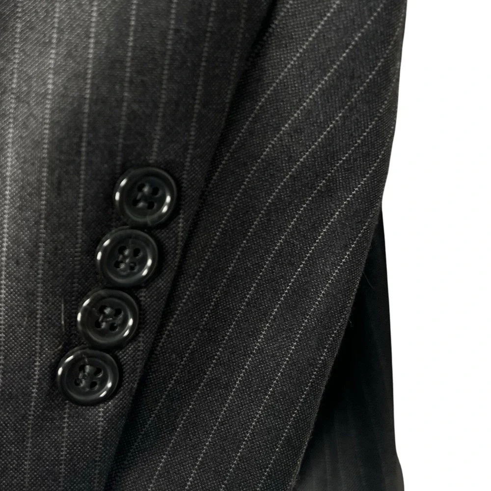 Jos‎ A Bank Signature Collection Blazer 46R Gray Pinstripe Wool Silk Suit Jacket
